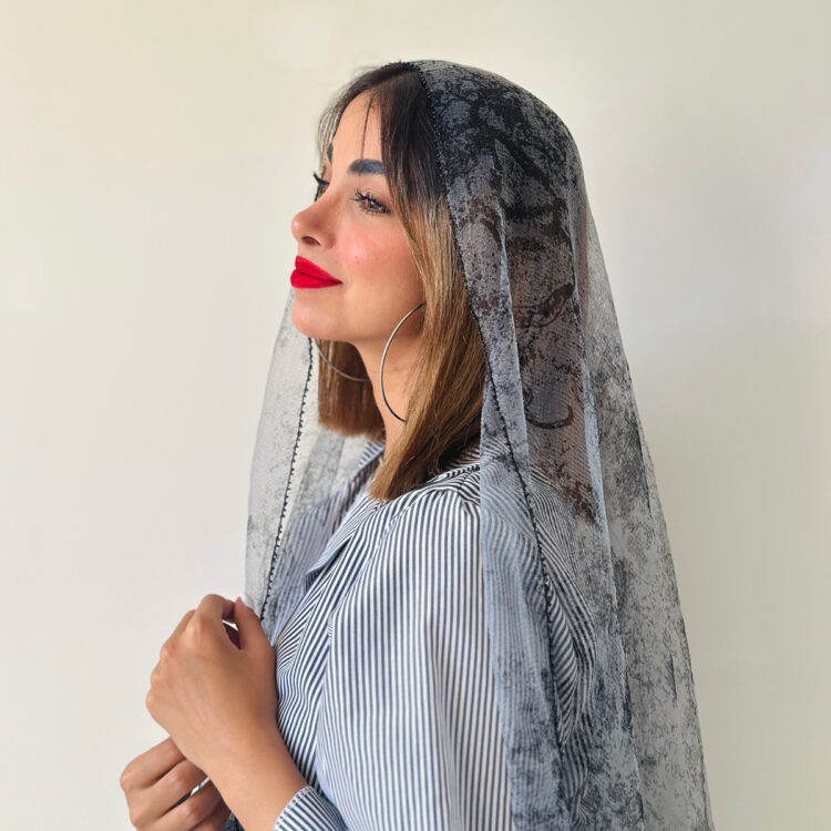 شال حریر پفی توسی