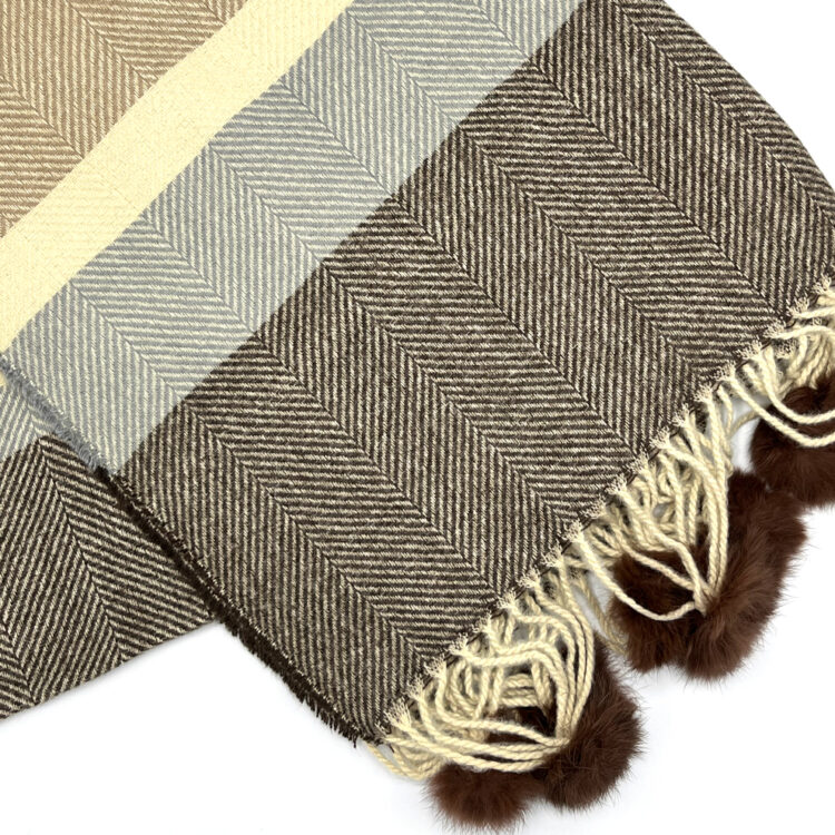 شال زمستانی جناغی قهوه‌ای