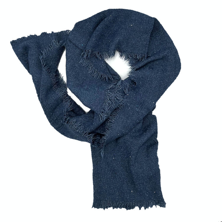 شال بافت پولکدار آبی