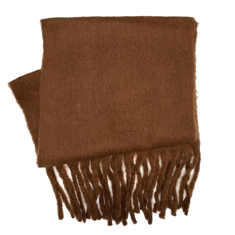 بیگ اسکارف پشمی قهوه‌ای