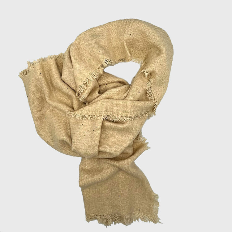 شال بافت پولکدار کرم