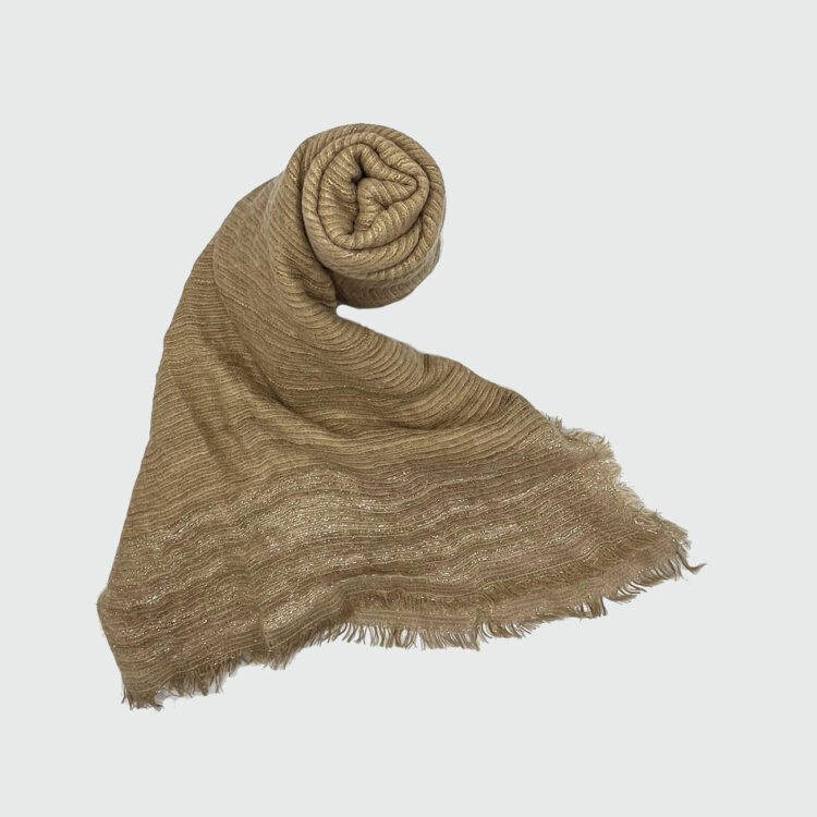 شال پاییزه زربافت کرم شکلاتی