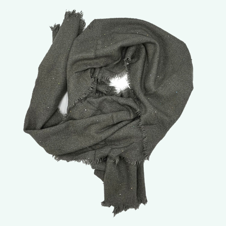 شال بافت پولکدار خاکستری