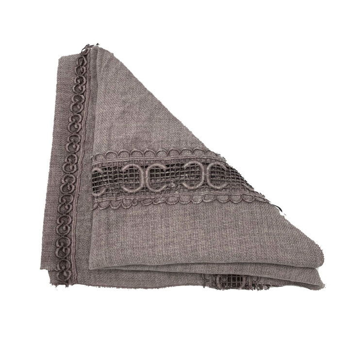 شال پاییزه دانتل دار صورتی